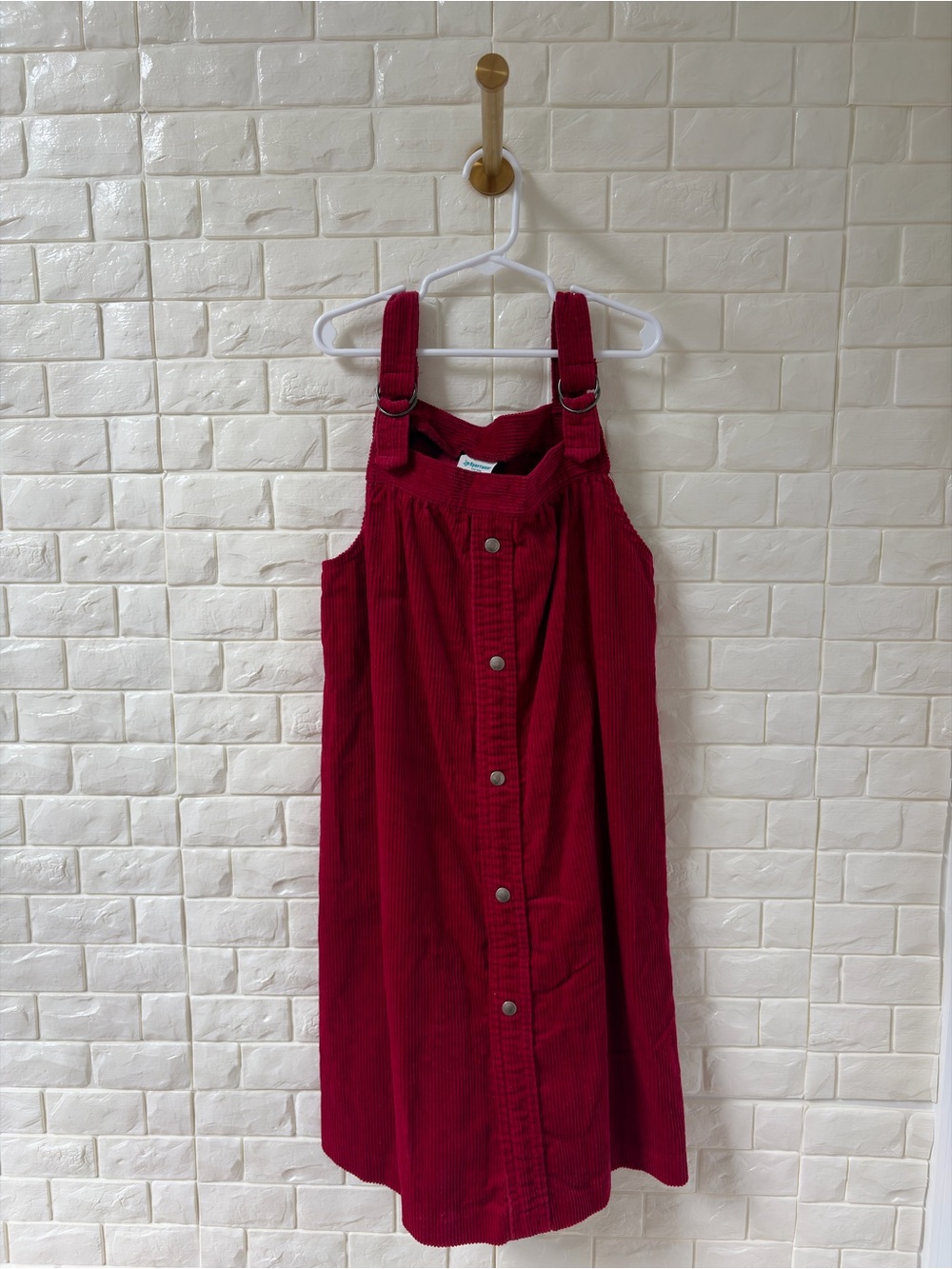 JJM Vintage Red Corduroy Button-Front Dress